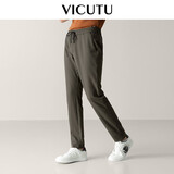 威可多（VICUTU）【破风裤】男士通勤运动版休闲裤修饰腿型长裤 橄榄棕 170/78B