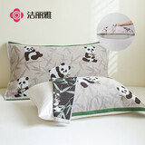 洁丽雅（Grace）纯棉枕巾A类全棉三层防脱落枕头巾枕芯盖巾 熊猫绑带款52*78cm