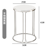 非洲鹰凳子家用可摞叠彩色钢筋凳圆凳子加厚时尚餐厅凳简约塑料实木铁凳 不锈钢凳面45cm高