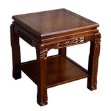 内吉姆 中式沙发边几实木小茶几边桌仿古简约阳台茶台鱼缸小方桌 长50宽50高58CM 黑胡桃色
