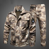 盾郎迷彩服套装加绒迷彩服男女战术服春秋耐脏工作服CS拓展训练服防刮 废墟迷彩套装《上衣+下裤》 3XL/185(上衣+下裤)