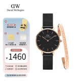 丹尼尔惠灵顿（DanielWellington）dw手表女 简约时尚欧美腕表石英女士手表 生日礼物送女友 女表+手镯155mm-DW245/DW4003