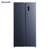 达米尼(Damiele)411升智能风冷无霜冰箱吧台对开门家用节能省电冰纤薄双开对开门大容量电冰箱 蓝色