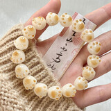 BJYL青柠猫爪菩提根手串高密白玉菩提子手链男女绕指柔藏式文玩手把件 炭烤猫爪+文玩袋