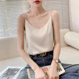 CamalgOri桑蚕丝吊带背心女大码真丝内搭白色女式美背醋酸上衣缎面内穿上衣 香槟色[D23美背] L