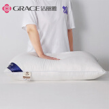 洁丽雅（Grace）枕头枕芯 颈椎星级酒店枕羽丝绒枕头芯纤维软枕芯 白色 48×74cm