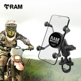 RAM摩托车手机支架 哈雷宝马杜卡迪川崎圆管车把通用铝合金手机架 6厘米标准套装