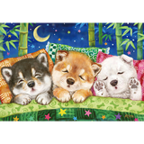 1000片成年人木质拼图多规格高难度儿童益智力木制玩具动物客厅玄关装饰画麋鹿大象狗狗猫咪 月下狗狗（配图纸） 1000片分区带字母