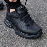 耐克（NIKE）运动鞋男鞋AIR MONARCH IV训练鞋皮面老爹鞋气垫缓震休闲跑步鞋 全黑皮面老爹鞋/AIR内置气垫 41