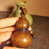 金丝楠木精品龙头葫芦福禄木雕车挂饰创意天然材质原木摆件手把件 阴沉木7.8cm
