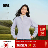 森马（Semir）外套女抗静电摇粒绒修身刺绣2024冬季立领插肩袖夹克109724108005