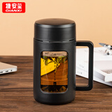 GIANXI高硼硅耐高温玻璃杯夏季双层防摔水杯带茶隔节日礼物 430ml
