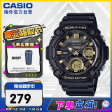 卡西欧（CASIO）【八角小怪兽】时尚防水数字双显运动休闲男表 AEQ-120W-9AVDF