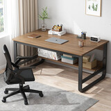 尋巧（SPERMEK）电脑桌台式桌椅套装现代简约书桌学生学习桌家用书房写字桌办公室 【桌椅组合】拉丝黑橡木色120CM