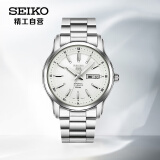 精工（SEIKO）手表 日韩表背透50米防水夜光机械男士腕表 SNKP09K1生日礼物