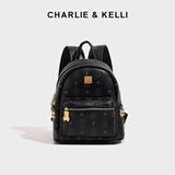 CHARLIE&KELLI CK品牌包包女款书包双肩包女士2025年妈咪背包大容量实用礼物女 黑色小号【代写贺卡 品牌礼袋】