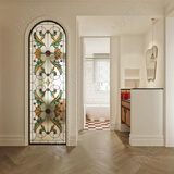 美式欧法式彩色蒂凡尼艺术玻璃屏风隔断客厅酒店餐厅教堂玄关装饰