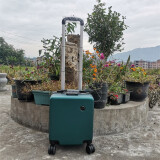 20×30×40春秋航空登机箱飞行员行李箱14英寸密码锁出差小型拉杆箱 新墨绿色 三节拉杆20*30*40春秋包登机箱