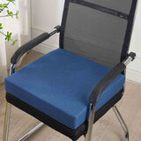 幽谷淡居办公室学生增高椅子垫子软可拆洗坐垫高密度加厚海绵坐垫蒲团 深蓝色【布款】 40*40 厚8公分