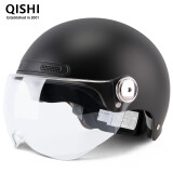 骑士QISHI ky哑黑 3C认证摩托车头盔男女夏季电动车哈雷复古轻便式电瓶车半盔