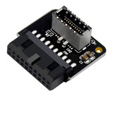 尘土 Type-e转接头USB3.1前置挡板线Type-E转Type-C母 SATA主板 PCI拓展转接头电源线适配器连接线 主板19Pin 缺口朝外 【一个装】