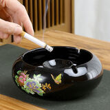 板谷山 防风防飞灰大号陶瓷烟灰缸创意时尚个性潮流家用客厅宿舍办公室