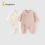 童泰婴儿连体衣春秋季新生儿衣服纯棉初生儿宝宝蝴蝶衣2件装 粉色52cm