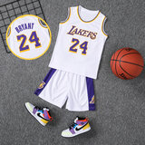 嫒嘻悠儿童篮球服套装背心无袖训练速干男童夏球衣运动服球衣24号女童 KB24号白色 M（130-140cm）