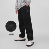 有志者（UZIS） 运动卫裤男秋冬加绒长裤束脚训练美式宽松休闲篮球裤子[切割2.0] 【针织直筒】黑（加绒） XL