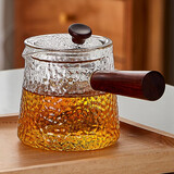 忆壶茶 玻璃泡茶壶带过滤侧把壶加厚耐高温煮茶器电陶炉烧水壶功夫茶具 【小号】 400ML锤纹侧把壶