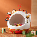 景逸家居客厅招财猫钥匙收纳摆件创意新房玄关柜入户进门装饰品工艺品 招财猫-收纳