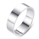 纯已久999足银光面活口戒指男女款指环简约时尚实心板指环开口情侣对戒 约4克