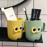 欢喜生活高颜值漱口杯情侣牙杯家用可爱卡通刷牙杯子洗漱杯儿童牙刷牙缸杯 【大号2个装】黄色+绿色