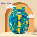 三美婴幼儿园小书包儿童背包男女童1-3-6岁防走失双肩儿童包 小号绿色恐龙【建议90cm】