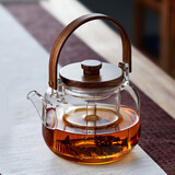 绿昌明玻璃茶壶泡茶加厚耐热烧水壶电陶炉煮茶功夫茶具套装蒸煮两用茶壶 荣木煮茶壶 1100ml