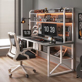 耐家（Naijia） 电脑桌台式家用书桌书架一体桌椅套装桌子带收纳卧室 【桌椅组合】1.4米大桌+电脑椅