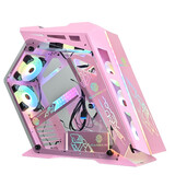 玩嘉 大咖PRO电脑机箱atx大板水冷机箱全侧透游戏主机箱网吧异型机箱台式机30系列长显卡机箱 大咖PRO粉+7UFO风扇+玩嘉RGB灯板