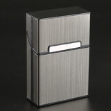 木丁丁 烟盒 金属烟盒套20支装磁吸便携翻盖烟盒 便携软硬通用烟壳 灰拉丝 20支