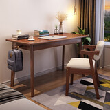 美洲马（MEZVMV）【顺丰速发】实木电脑桌书桌单人台式电脑桌学生学习写字桌椅套装 胡桃色-无抽屉【优质橡胶木】 80*50*75cm实木书桌