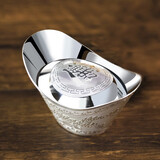 永华禧宝银元宝 足银999银锭  收藏送礼空心福字 龙凤银元宝银摆件 5克招财进宝元宝+证书+锦袋