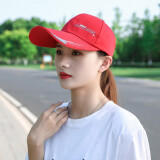梵美琳帽子男女士夏季韩版时尚潮棒球帽休闲百搭鸭舌帽户外加长帽檐防晒 红色 均码 可调节