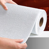 加厚麻布纹墙纸自粘防水防潮纯色客厅卧室家用自带胶墙贴宿舍装饰 薄款白色亚麻纹/铝底强胶款 【50厘米宽X2.8米长】X1卷