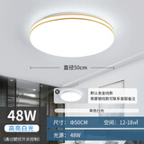 祎琳led吸顶灯圆形卧室灯简约现代大气客厅灯房间灯餐厅阳台过道灯具 双金直径50cm白光【升级】