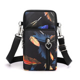 曦途2026新手机包女斜挎挂脖装手机袋子便携手腕零钱包妈妈跑步套臂包 羽毛（大号）