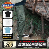 dickies 休闲裤 男女同款新复古回潮印花多口袋束口工装裤百搭8938 军绿色 30