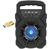 拼搏者 无线蓝牙音箱低音炮大音量迷你便携户外插卡小音响广场舞收款语音播报器话筒K歌地摊喇叭门店扩音器 音箱+32优盘