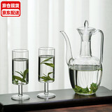 丰陶张生 玻璃网红执壶仿宋贵妃酒壶耐高温茶壶泡绿茶耐热透明烧水水壶单壶宋壶宋代抹茶壶点茶壶 仿宋壶透明（宋过滤网）500ML+二杯