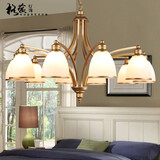 格蕴美式吊灯客厅灯现代简约大气卧室餐厅灯北欧铁艺欧式家用灯饰灯具 10头朝下 (土豪金)*全光谱护眼