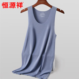 恒源祥背心男新品莫代尔冰丝男士无痕T恤修身型青少年运动健身打底杉 科技灰 M /165