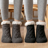 北虞冬季地板袜子成人男士家居袜女月子袜雪地袜保暖睡眠地毯袜防滑袜 2双装（黑色+深灰） 女款M（适合35-39码）